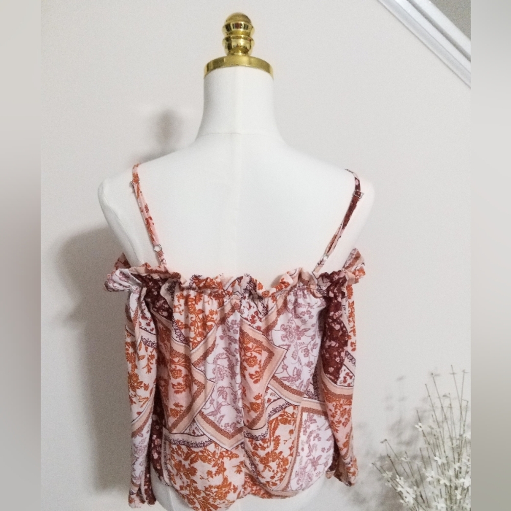 Forever 21 Multicolor Patchwork Off Shoulder Blou… - image 2